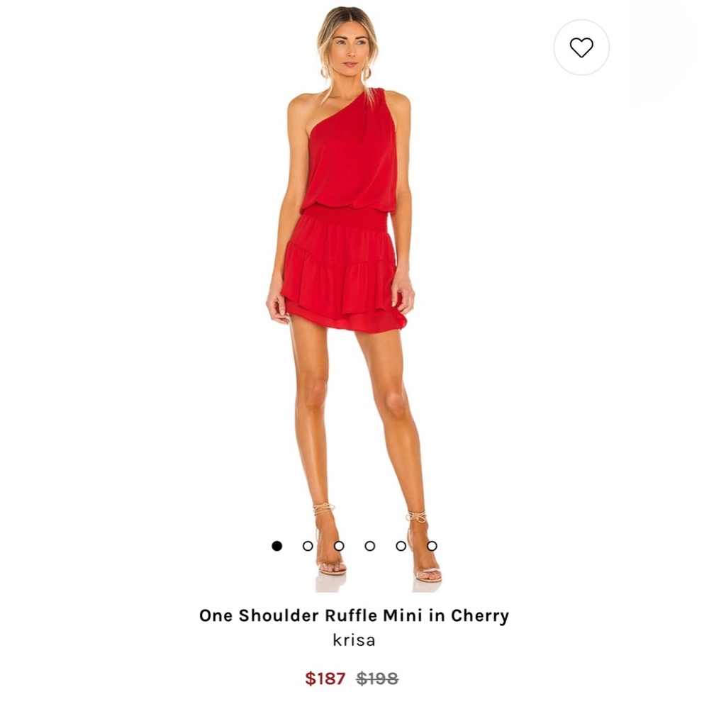 Krisa Red mini one shoulder dress
